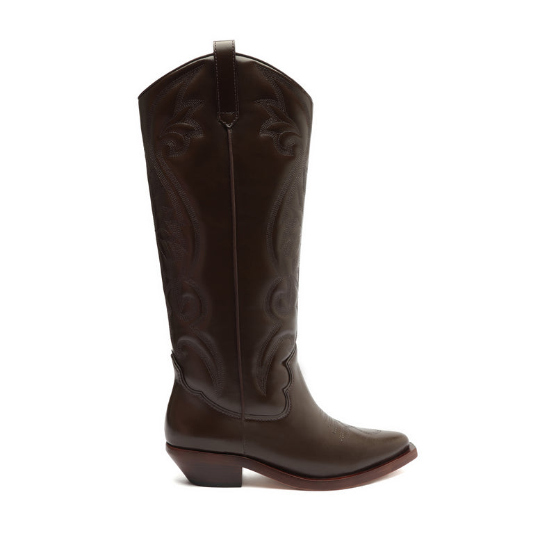 Zachy Up Leather Boot Boots Fall 23 5 Dark Chocolate Leather - Schutz Shoes